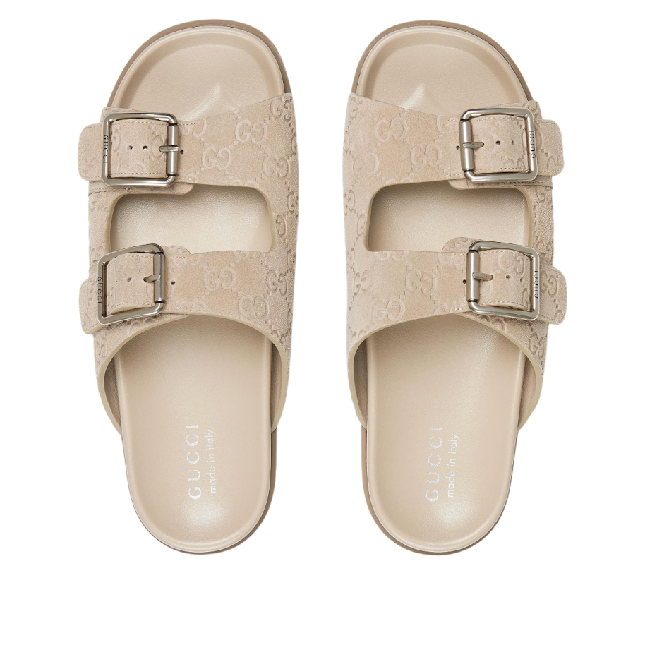 Gucci GG Suede Slides 'Oatmeal' 816380-AADUO-9511