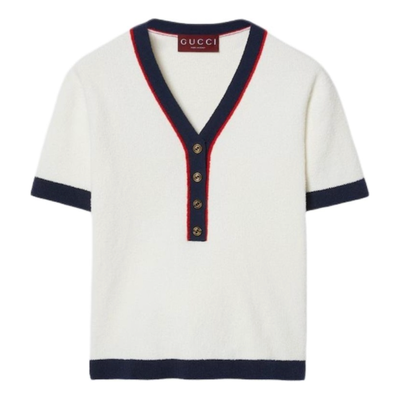 (WMNS) Gucci FW24 Stretch Rib Cotton Top 'White Ancora' 785328-XKD13-9189