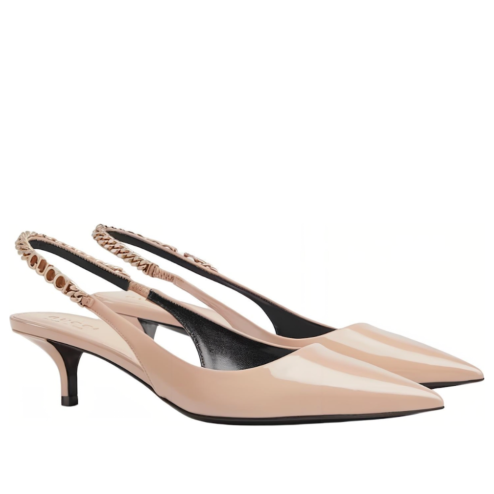 (WMNS) Gucci Pointed Toe Stiletto 'Light Beige Patent Leather' 782832-BNC80-6702