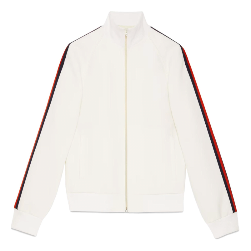 Gucci Fluid Drill Zip Jacket 'White Red' 762790-ZAPQR-9799