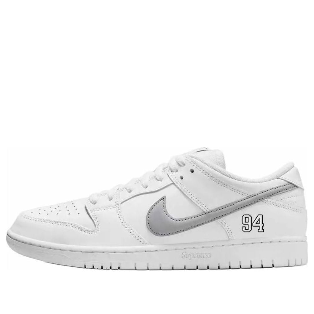 Nike x Supreme SB Dunk Low '94 White Metallic Silver' HQ8487-100