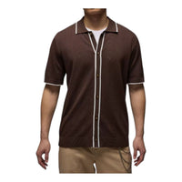 Air Jordan Sport Knit Button-Down Golf Top shirt 'Baroque Brown' HV1157-237