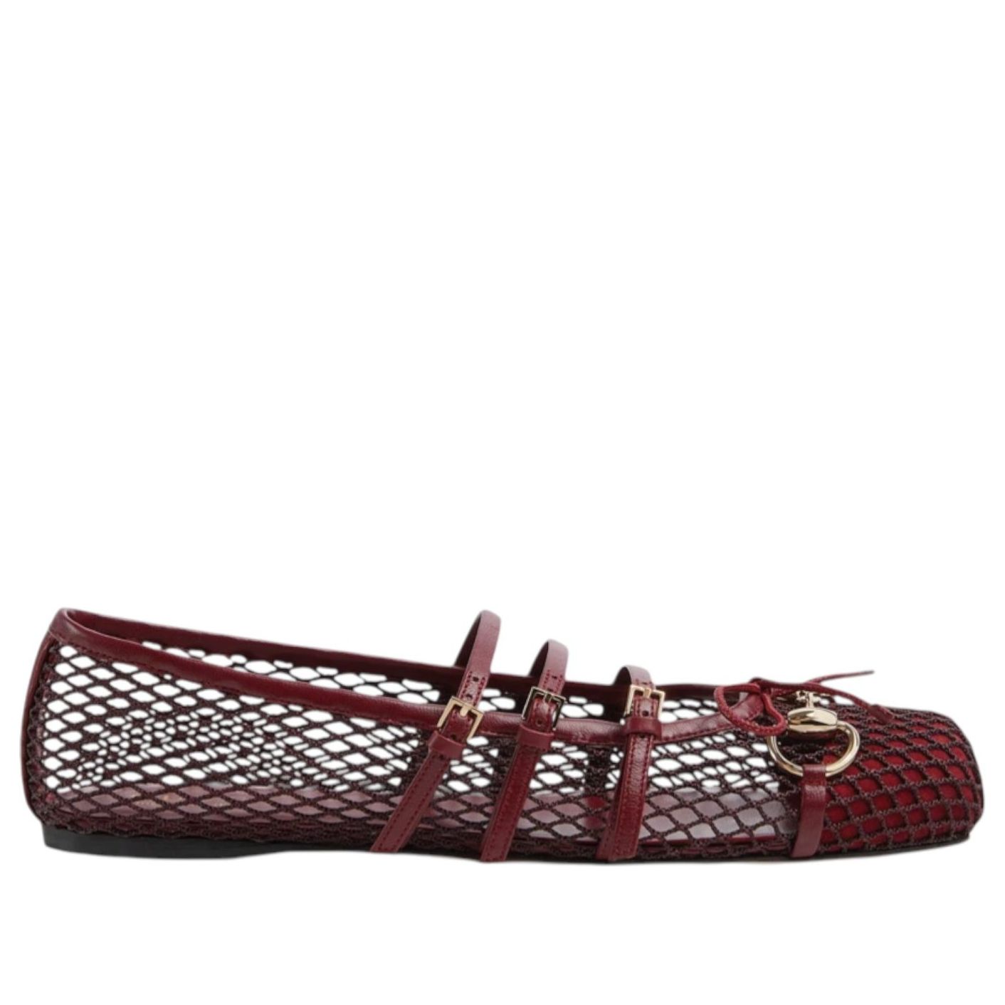(WMNS) Gucci Horsebit Flat Shoes 'Rosso Ancora Red Mesh' 835077-FAEQZ-6207