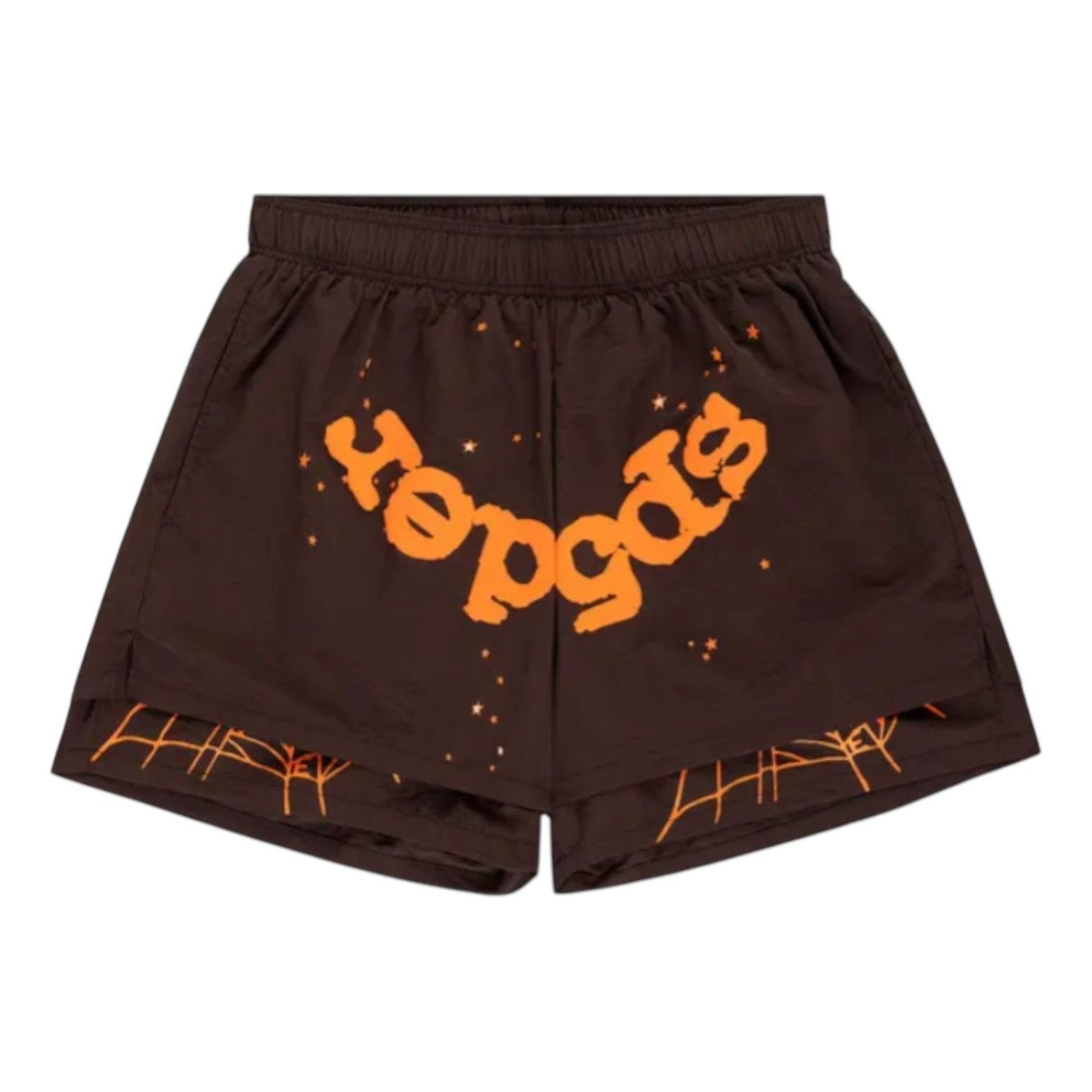 SP5DER OG Web Double Layer Shorts 'Brown' SH002SS25BRN