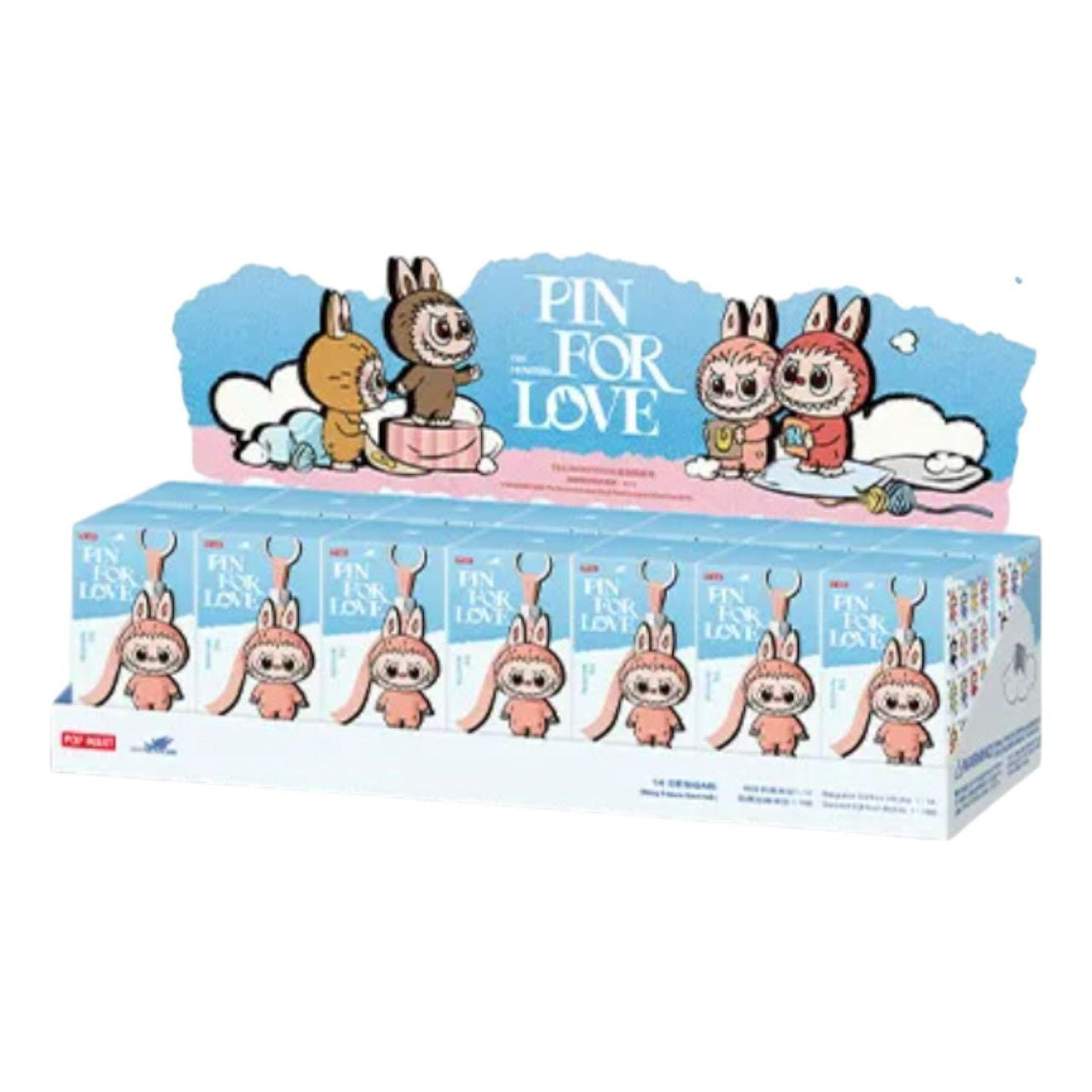 Pop Mart The Monsters Labubu Pin for Love Plush Pendant Blind Box (N-Z) (14 Blind Boxes) PPMT-2508-0093-NZ