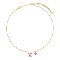 (WMNS) LOUIS VUITTON Iconic Enamel Necklace 'Gold Fuchsia' M01094