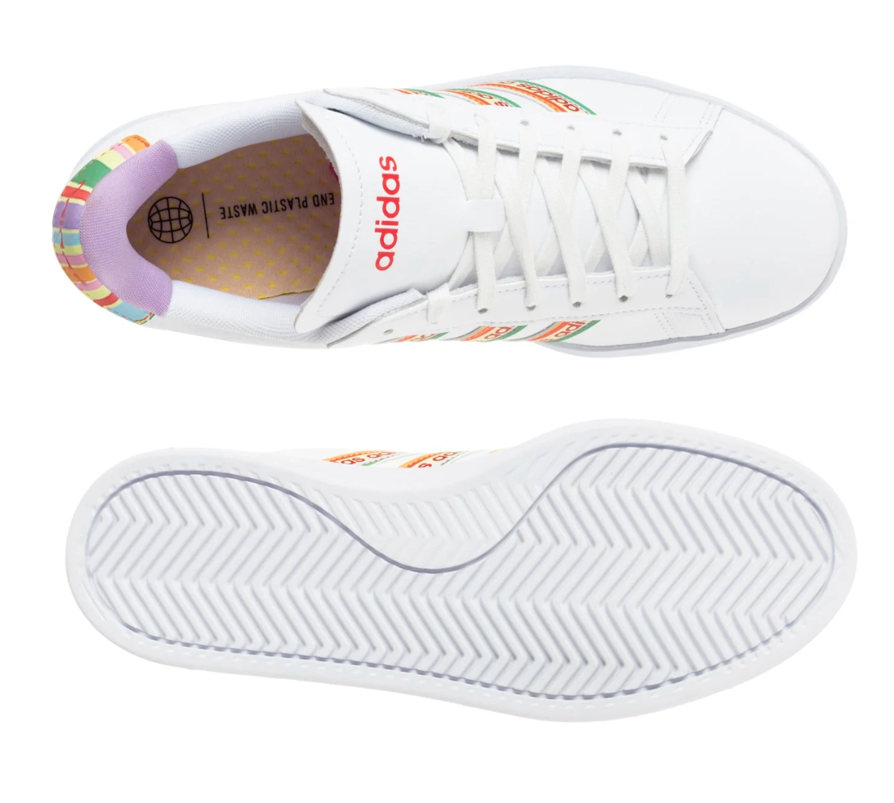 (WMNS) adidas Grand Court 2.0 'Multi-Color Stripes' HP9412