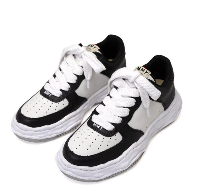 Maison MIHARA YASUHIRO WAYNE OG Sole Leather Low-top Sneaker 'White Black' A08FW706-BLKWHT