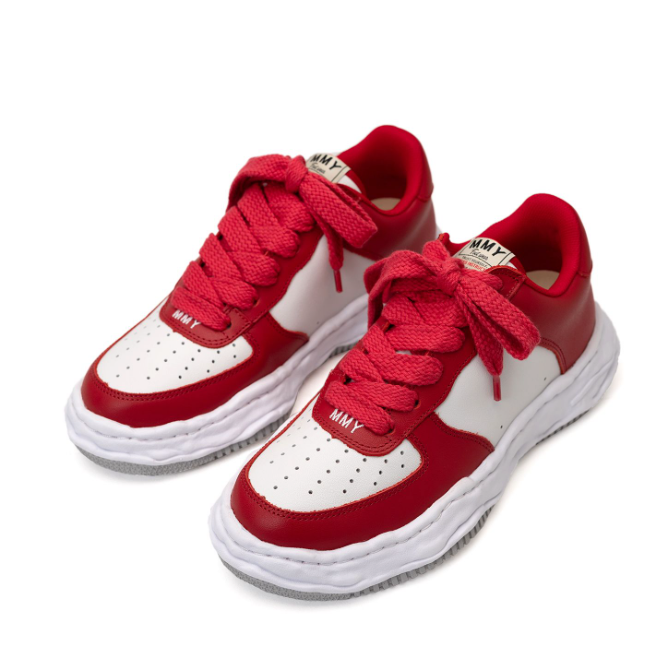 Maison MIHARA YASUHIRO WAYNE OG Sole Leather Low-top Sneaker 'White Red' A08FW706-WHTRED
