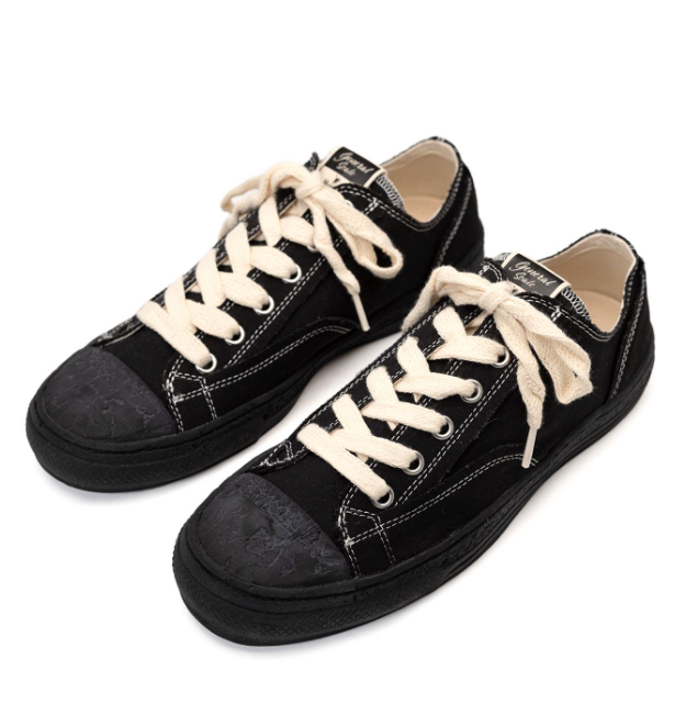 Maison MIHARA YASUHIRO PAST Sole 6 - Hole Canvas Low-top Sneaker 'Black' S09FW205-BLKBLK