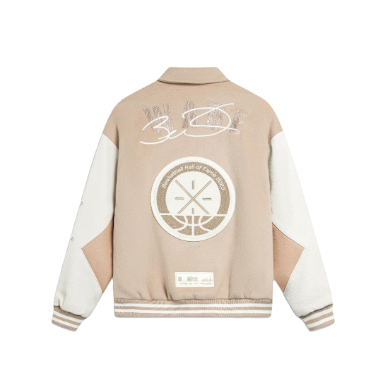 Li-Ning Way of Wade Hall of Fame 2023 Premium Leather Sheep Wool Jacket 'Beige' AJPT005-3
