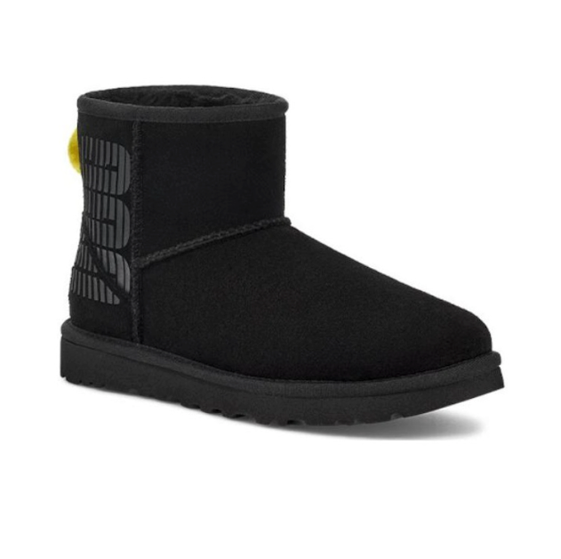 (WMNS) UGG Classic Mini Side Logo 'Black Neon Green' 1144057-BLK