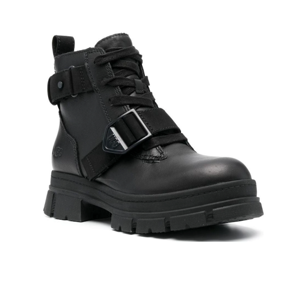 (WMNS) UGG Ashton Lace-up Boots 'Black' 1130518-BLK