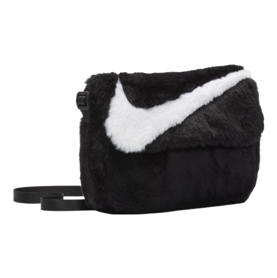Nike Sportswear Futura 365 Faux Fur Crossbody Bag 1L 'Black White' FB3048-010