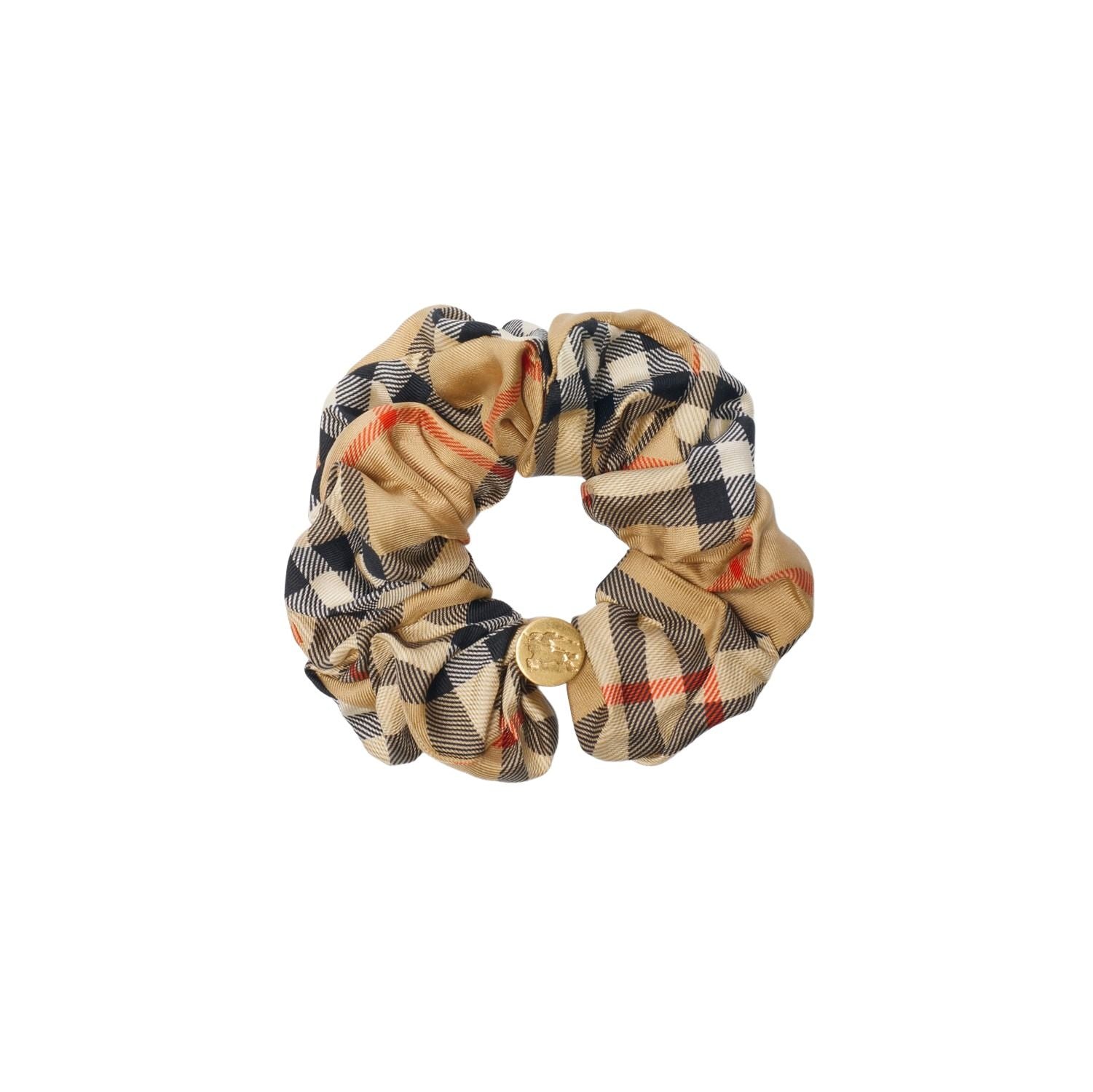 (WMNS) Burberry 26 Check Silk Scrunchie 'Sand Beige' 81197261