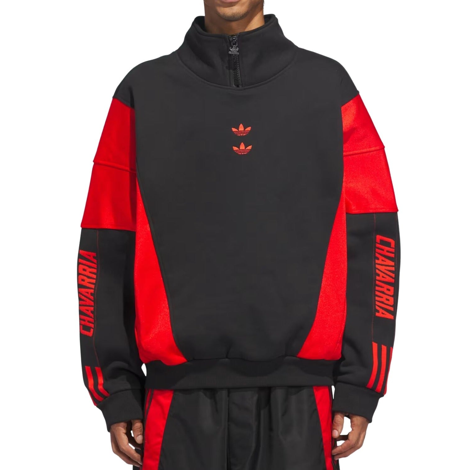 adidas x Willy Chavarria Watsonville Sweatshirt 'Black Red' KD9347