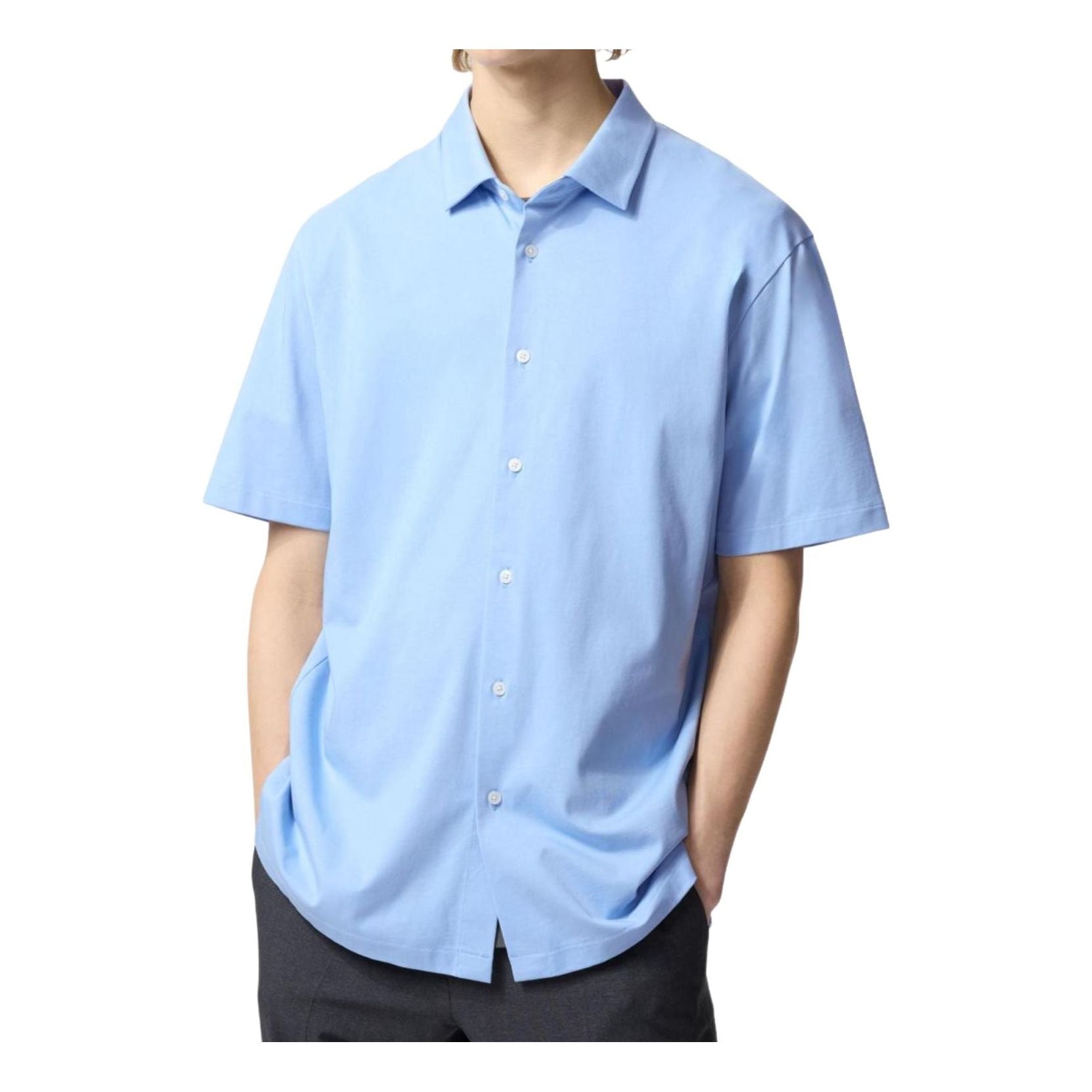 UNIQLO AIRism Shirt-Style Polo Shirt 'Blue' 475370-62