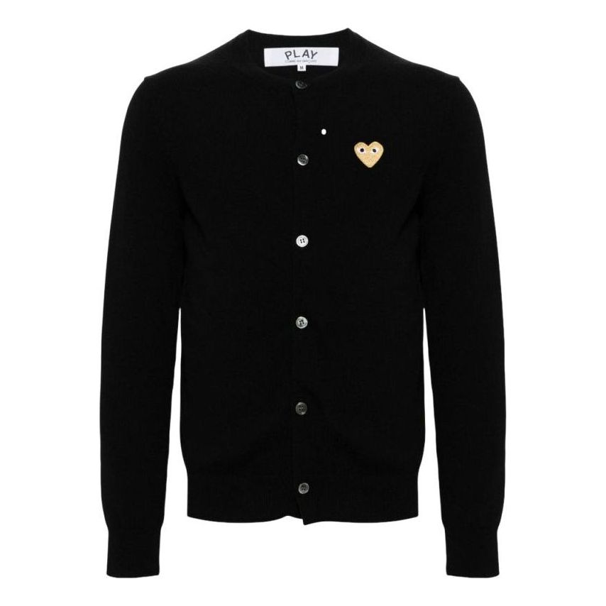 (WMNS) COMME des GARCONS PLAY FW25 Gold Heart Cardigan 'Black' AX-N049-051-1
