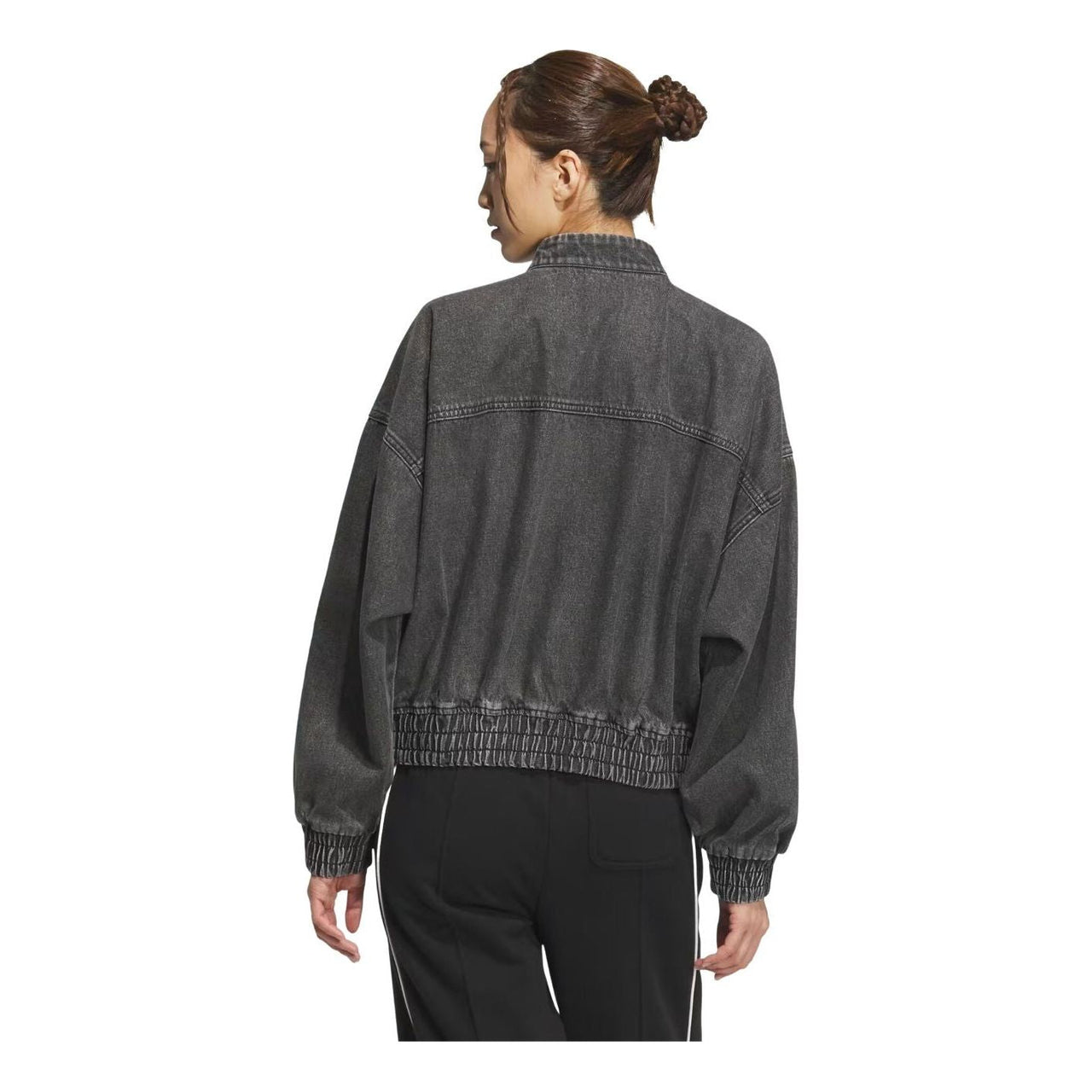 (WMNS) adidas CTT Jersey Jacket Asia Sizing 'Medium Black Denim' JY8274