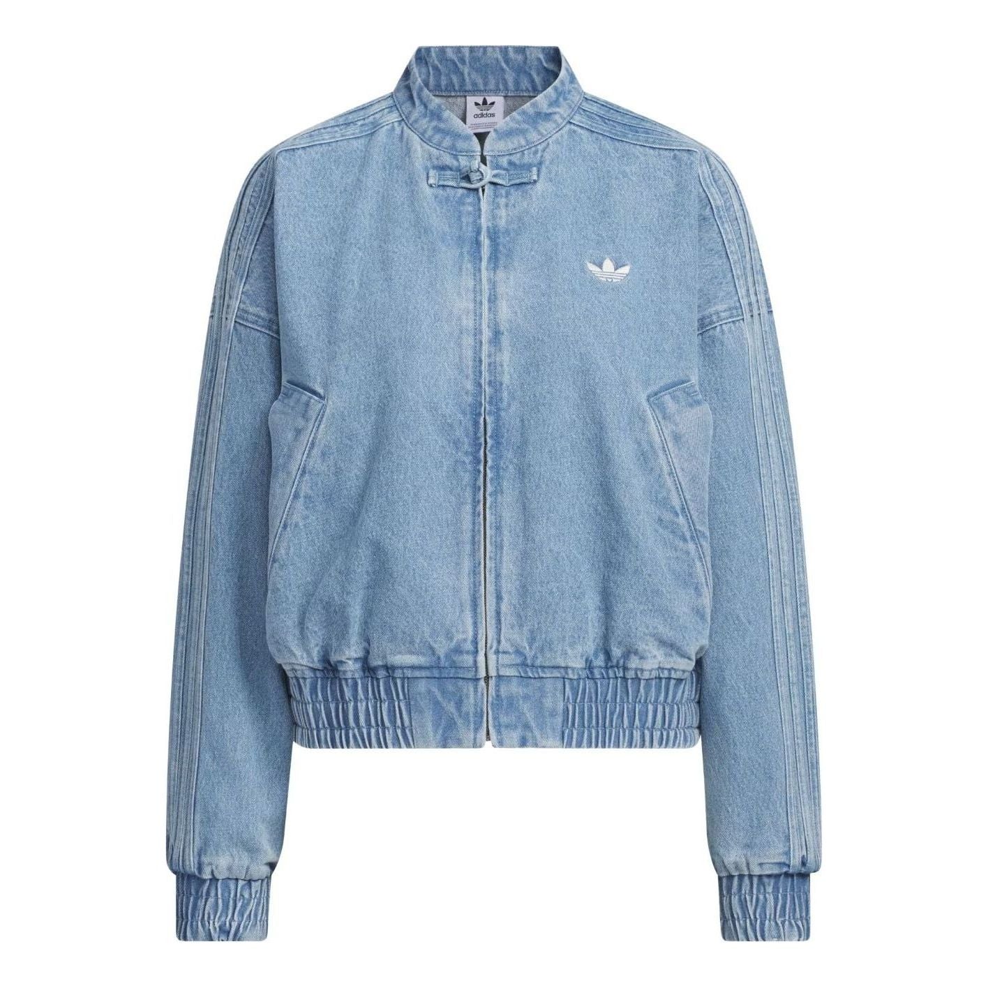 (WMNS) adidas CTT Jersey Jacket Asia Sizing 'Light Denim' JZ9924