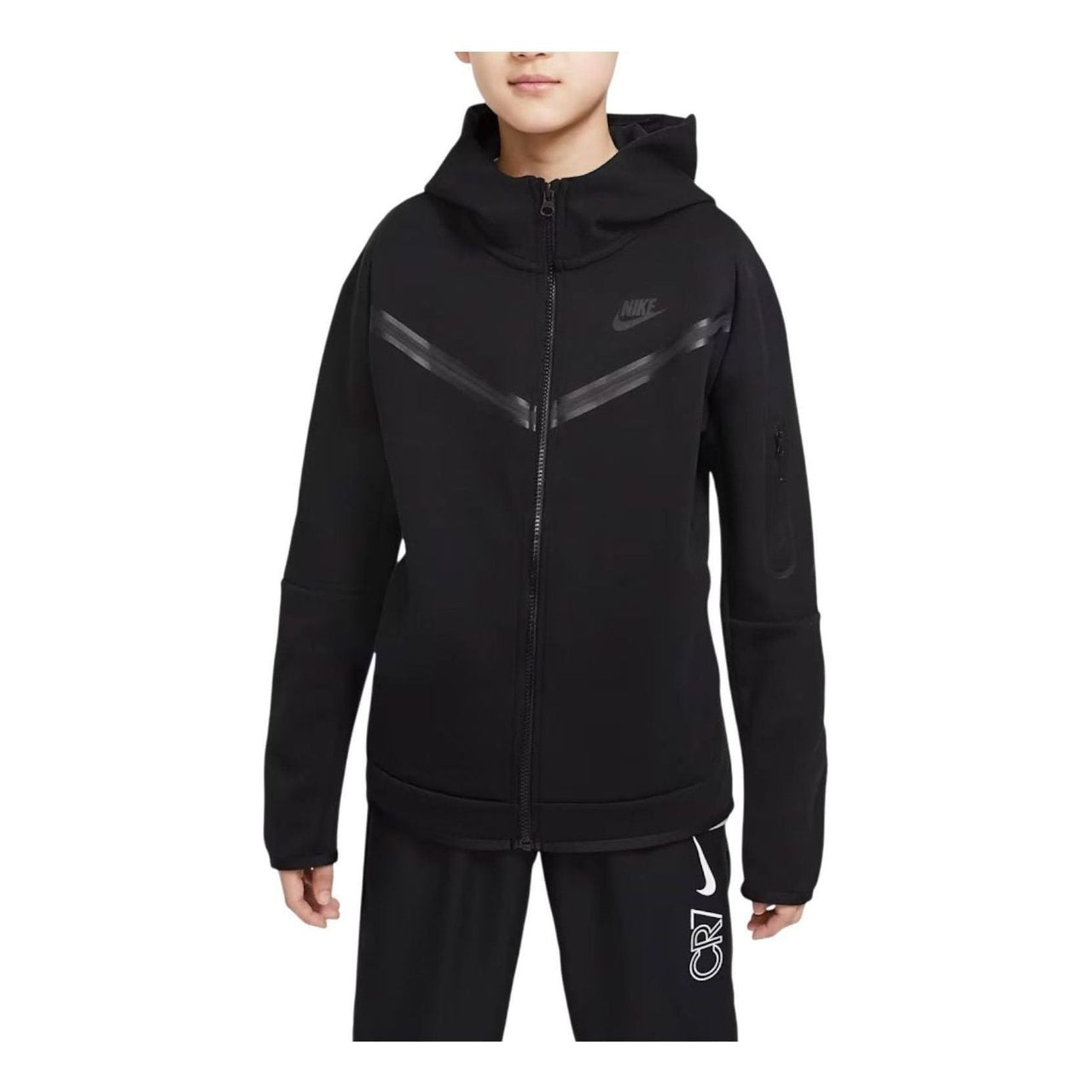 (GS) Nike Sportswear Tech Full Zip Hoodie 'Black' CU9223-010