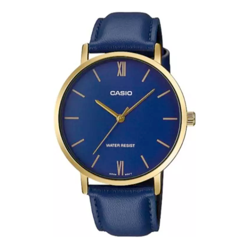 CASIO DRESS Series All-match Pointer Men's Quartz Waterproof Mens Blue Analog MTP-VT01GL-2B