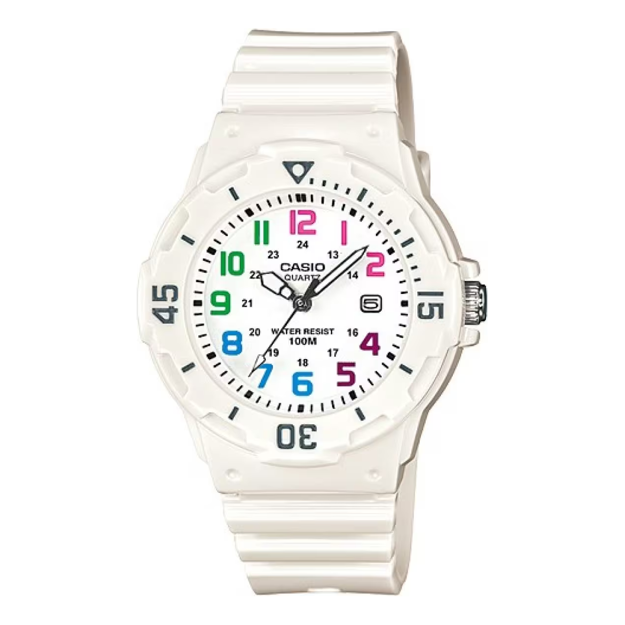 CASIO Waterproof Sports Quartz White Analog LRW-200H-7B