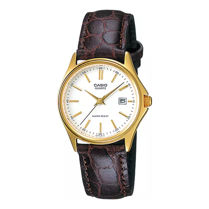 CASIO Belt Water Resistant WhiteDial Plate Black Belt Quartz Waterproof White DialBlack Strap WhiteBlack Analog LTP-1183Q-7A