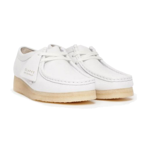 (WMNS) Clarks Wallabee Boots 'White Leather' 26156624