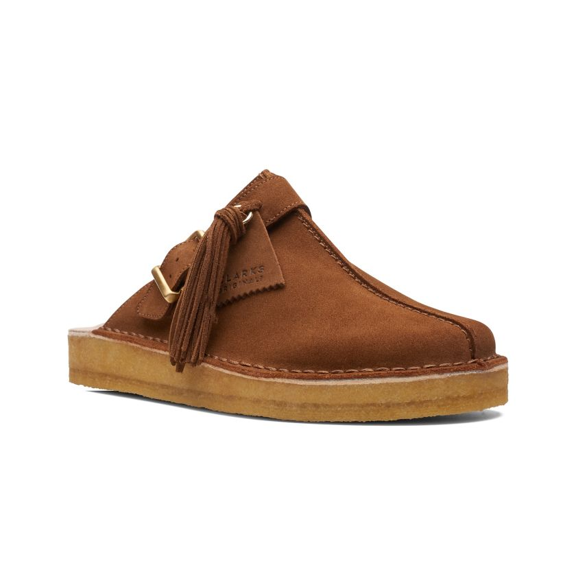 (WMNS) Clarks Trek Mule Suede 'Caramel' 26164440