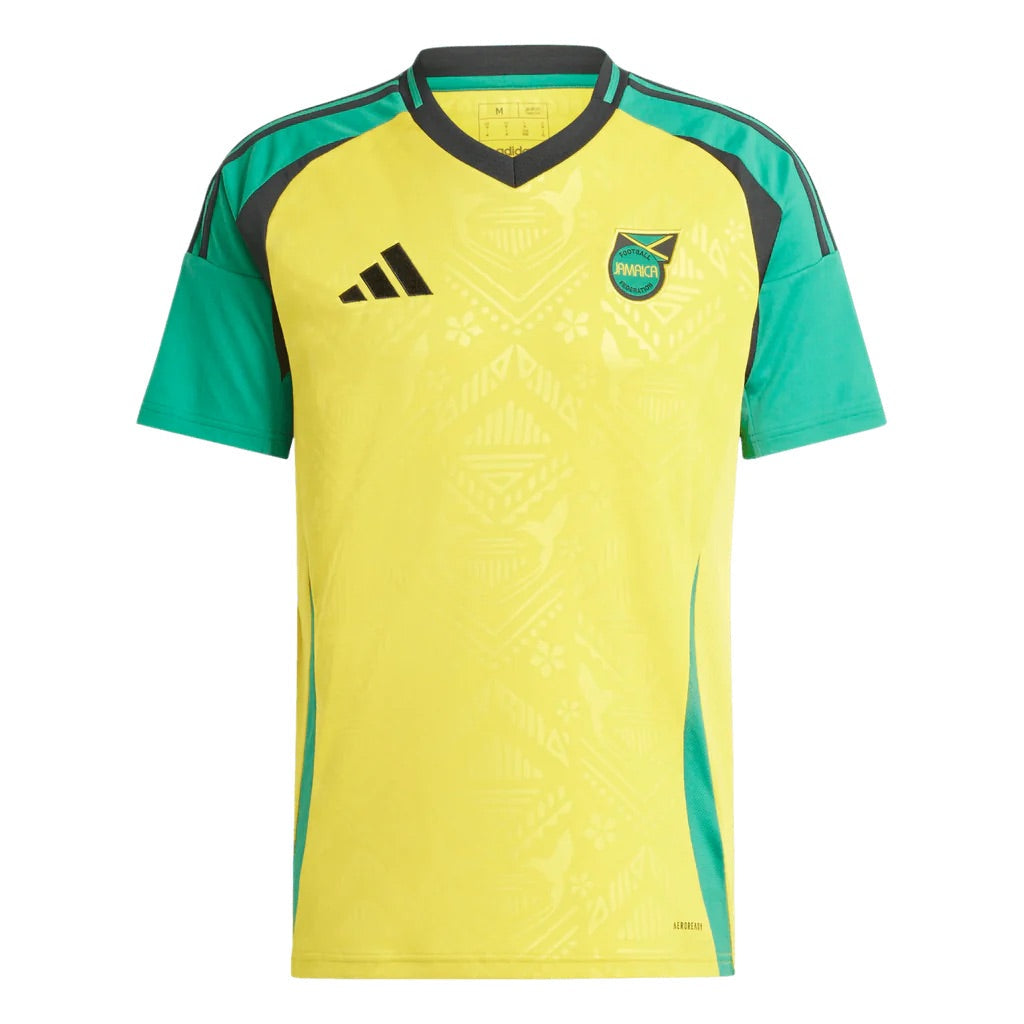adidas Jamaica 24 Home Soccer Jersey Asia Sizing 'Hazy Yellow' IT8541