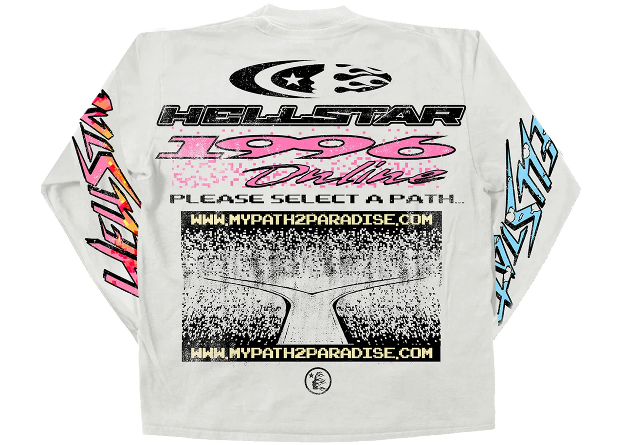 Hellstar Pixel Long Sleeves Tee 'White' HSPLS540-WHIT