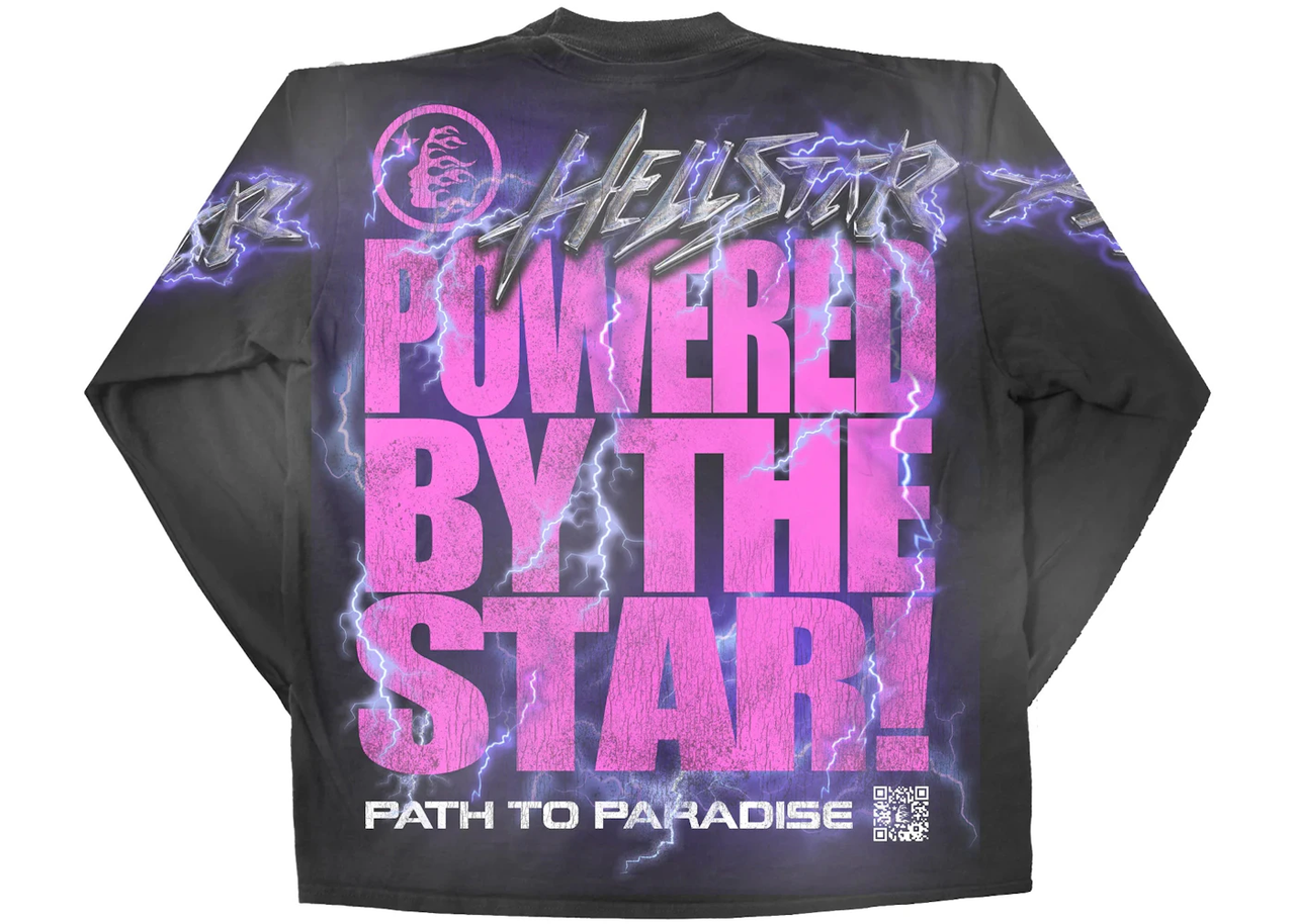 Hellstar Powered By The Star Long-Sleeve T-Shirt 'Black Purple' HS-LST1-BLAC