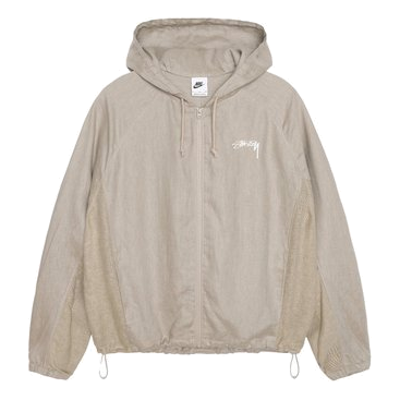 Nike x Stussy Linen Jacket Hoodie 'Beige White' FZ5751-263