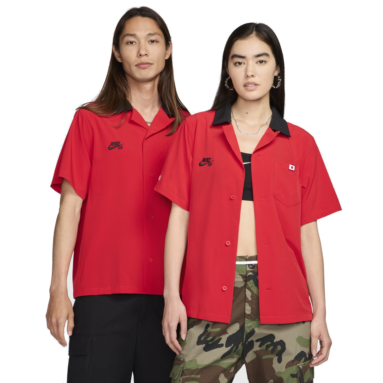 Nike SB Short-Sleeve Button-Up Bowler Shirt 'Team Japan' FZ4057-657