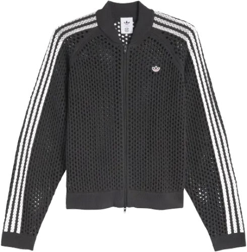 adidas x CLOT FW24 Crochet Track Jacket Asia Sizing 'Black Carbon' JF4267
