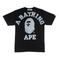 A Bathing Ape Overprinted College T-Shirt 'Black' 001CSJ801002MBLK