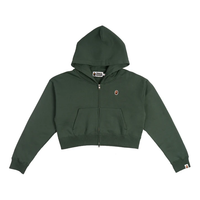 (WMNS) A Bathing Ape Cropped Zip Hoodie 'Green' 001ZPJ802006LGRN