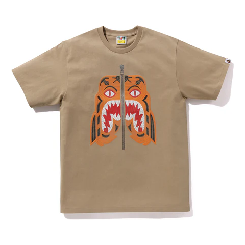 A Bathing Ape Embroidery Style Tiger T-Shirt 'Beige' 001TEK301023MBEI