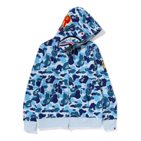A Bathing Ape Camo Shark Zip Hoodie 'Blue' 001ZPK301005MBLU