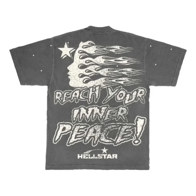 Hellstar Studios Inner Peace T-Shirt 'Faded Black' HSIP-GREY