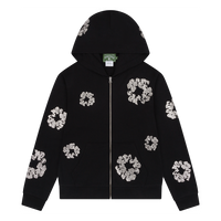 Denim Tears Cashmere Swarovski Cotton Wreath Zip Hoodie 'Black' FW24TOH0643