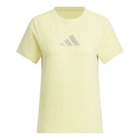 (WMNS) adidas Logo T-Shirt 'Yellow' JM8802