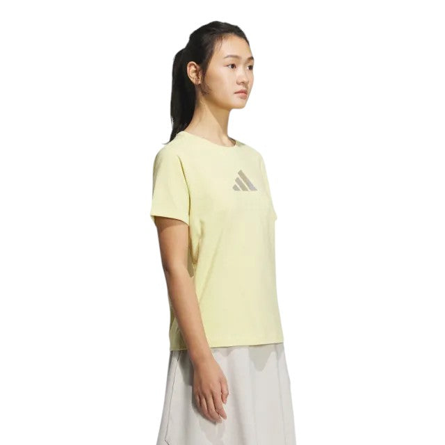 (WMNS) adidas Logo T-Shirt 'Yellow' JM8802
