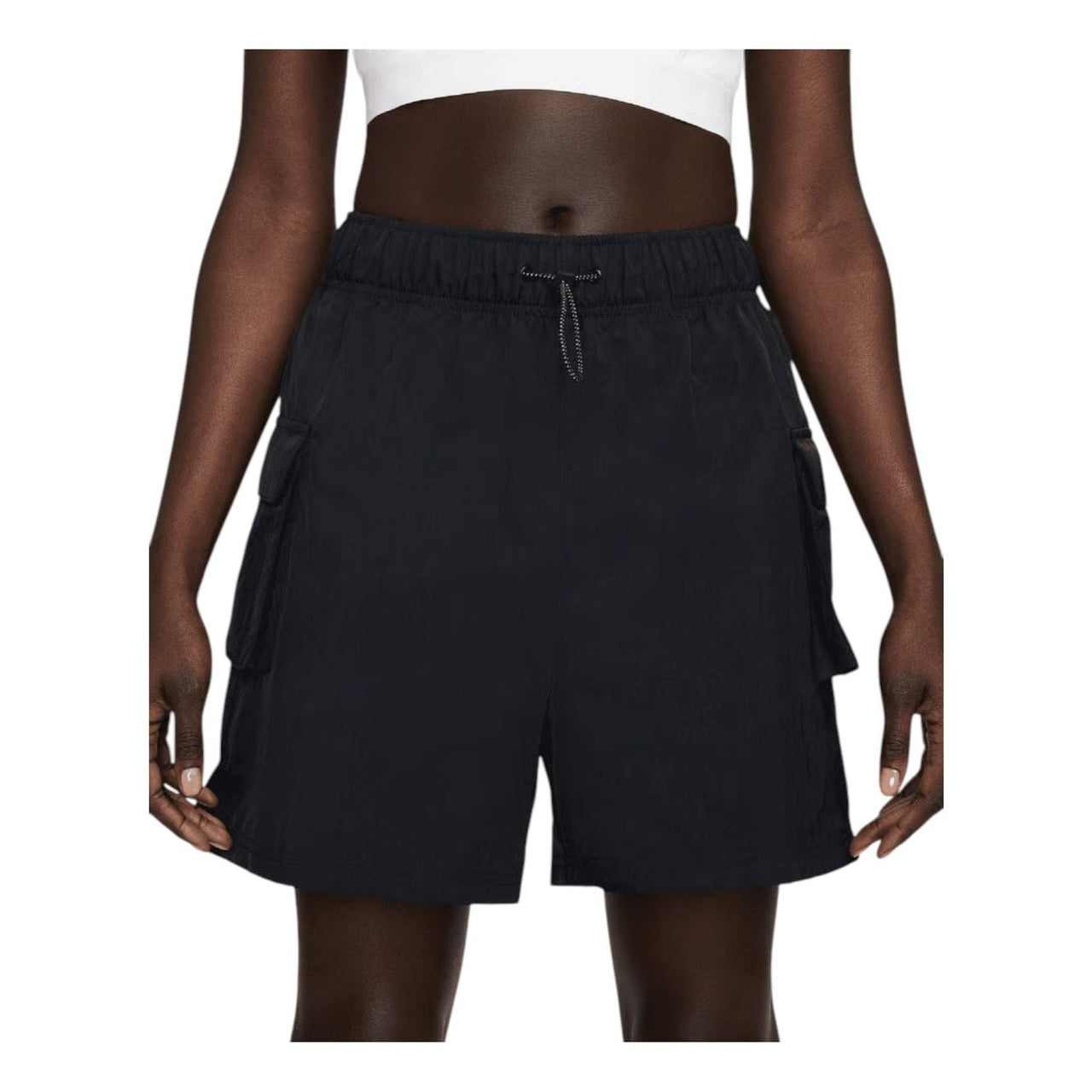(WMNS) Nike Sportswear Essential Woven High-Waisted Shorts 'Black' DM6247-010