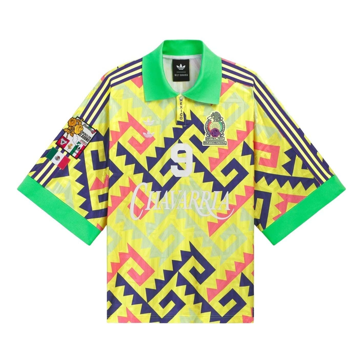 adidas x Chavarria AOP Goalkeeper Jersey Asia Sizing 'Solar Lemon Pure Purple Solar Turbo' KU7799