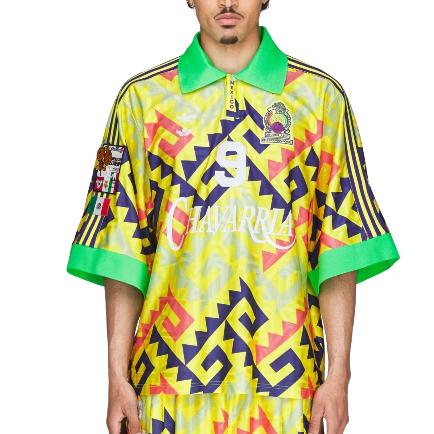 adidas x Chavarria AOP Goalkeeper Jersey Asia Sizing 'Solar Lemon Pure Purple Solar Turbo' KU7799