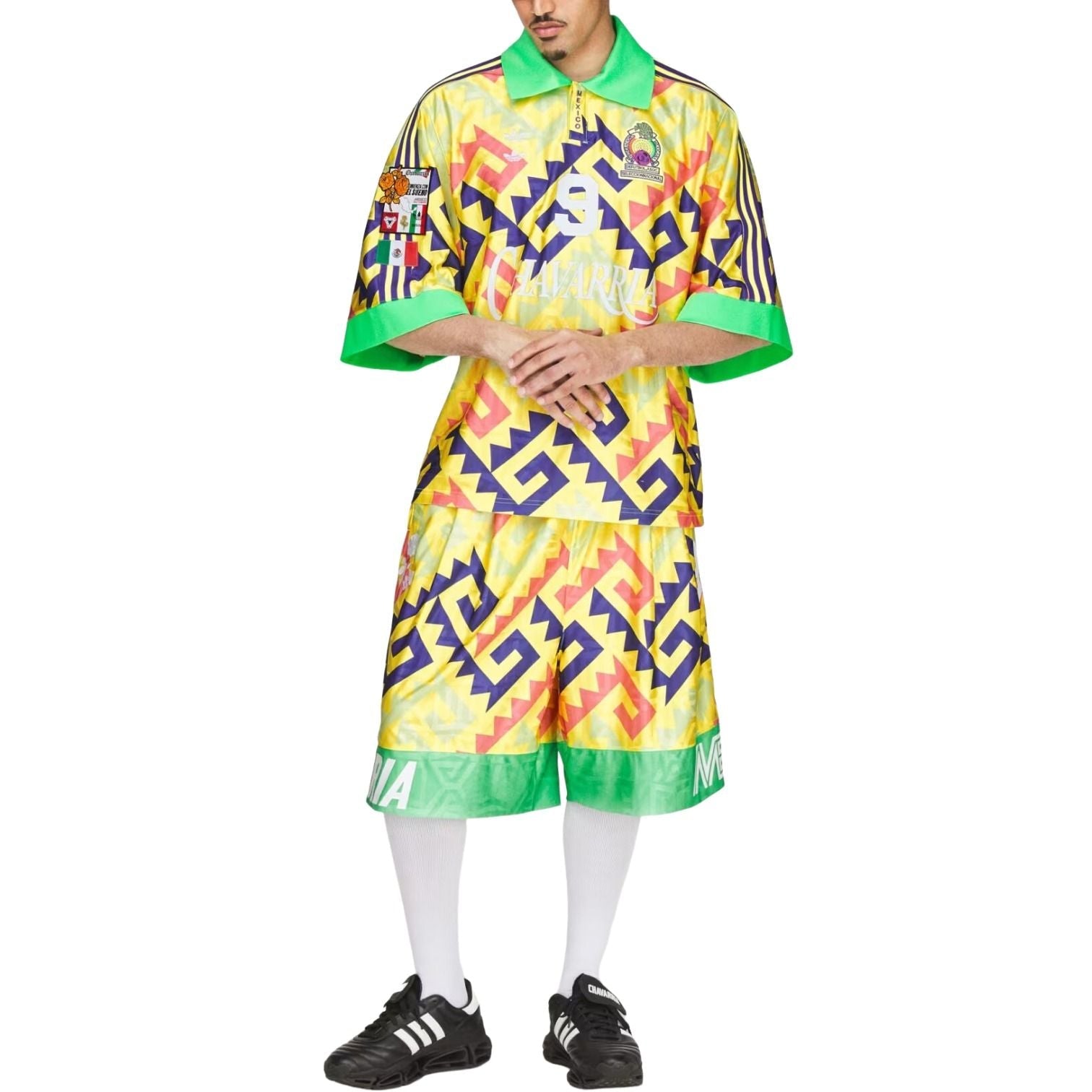 adidas x Chavarria AOP Goalkeeper Jersey Asia Sizing 'Solar Lemon Pure Purple Solar Turbo' KU7799