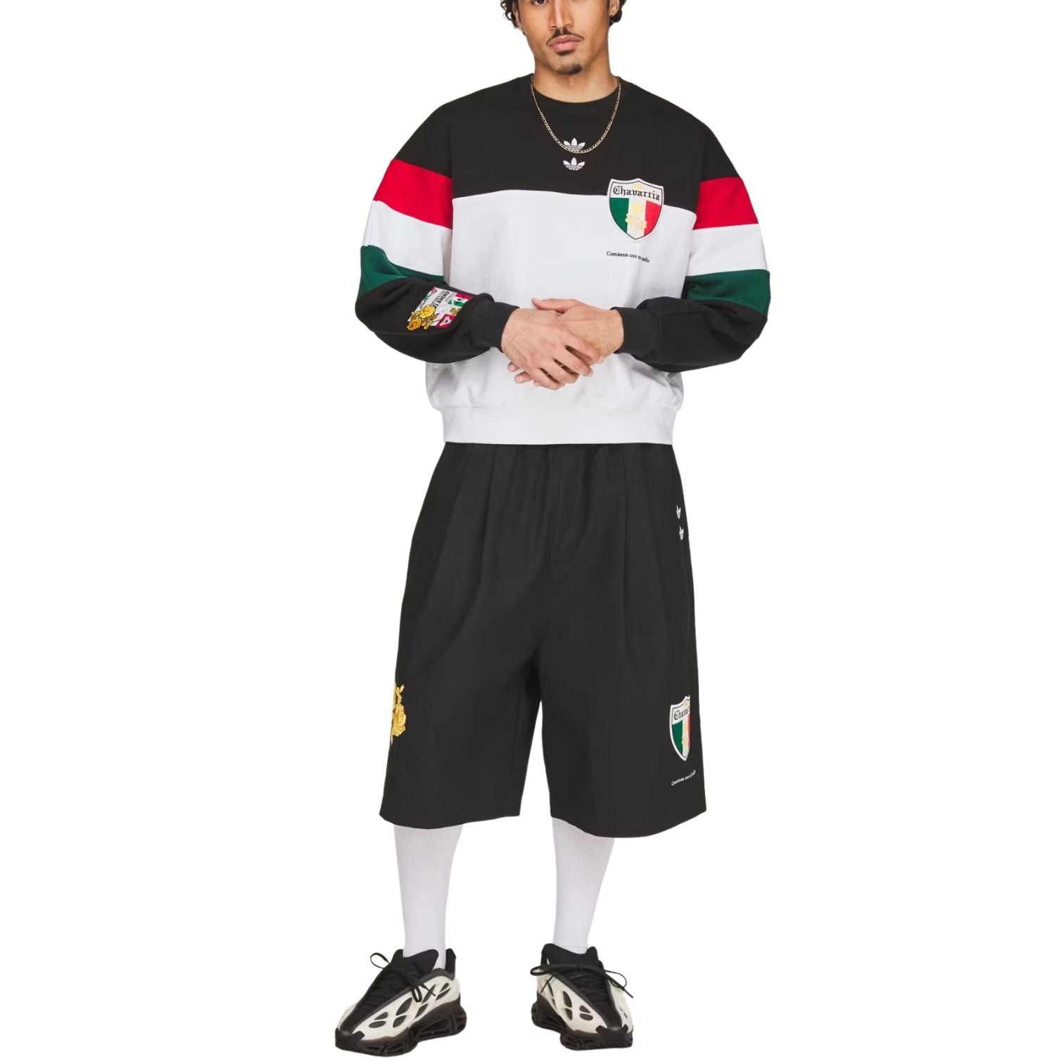 adidas x Chavarria Fleece Crewneck Sweatshirt Asia Sizing 'Black' KV1976