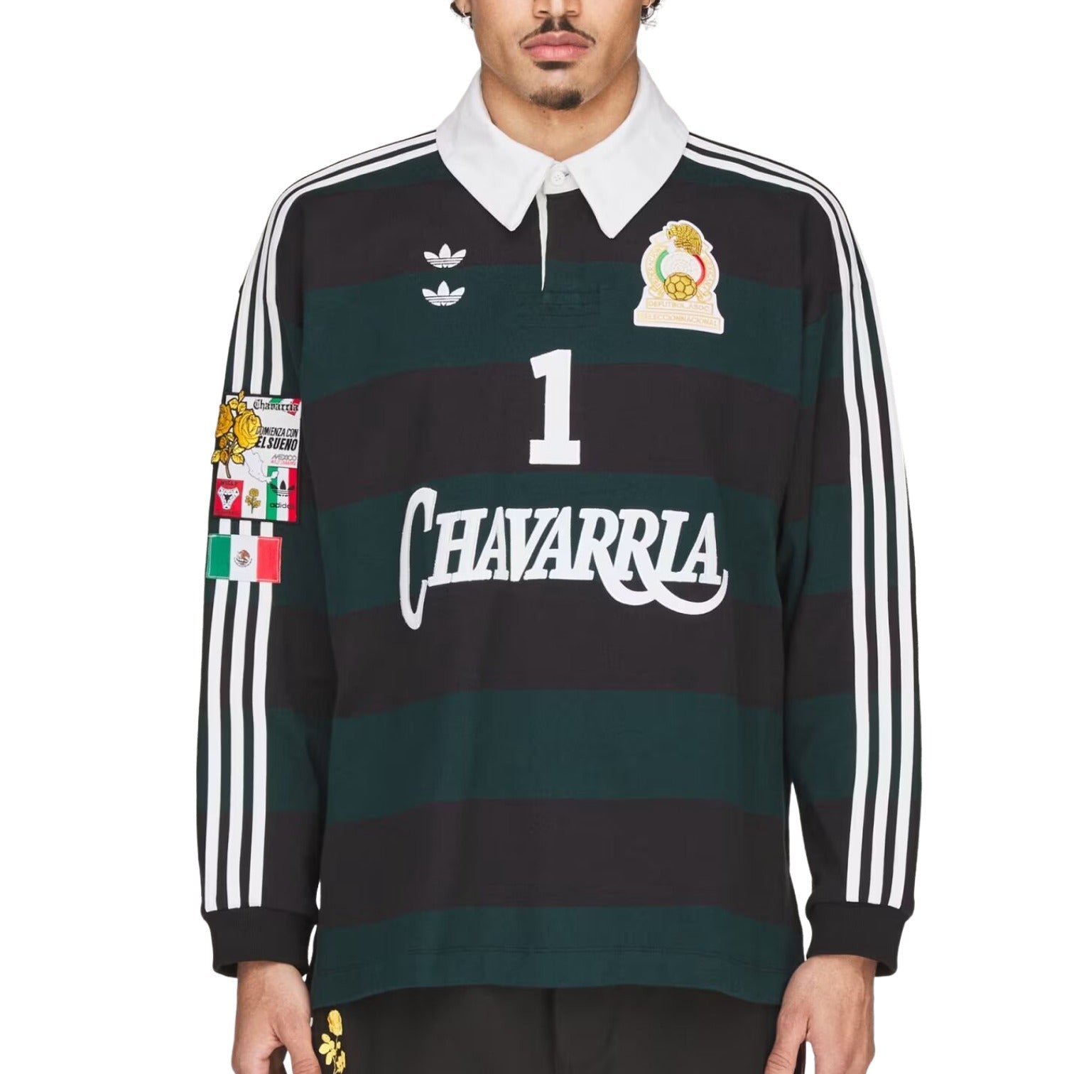 adidas x Chavarria LS Rugby Shirt Asia Sizing 'Black' KV1977
